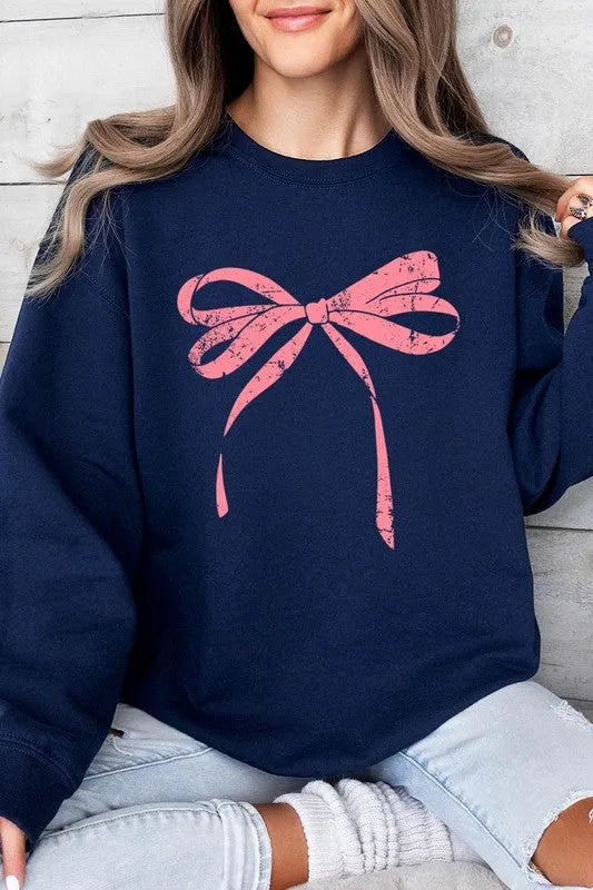 Pink Valentine Bow Graphic Sweatshirt - Jessiz Boutique