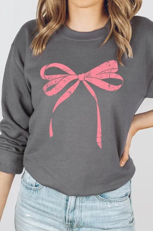 Pink Valentine Bow Graphic Sweatshirt - Jessiz Boutique