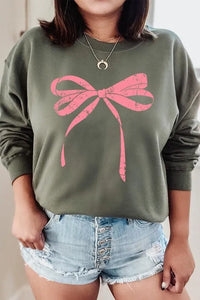 Pink Valentine Bow Graphic Sweatshirt - Jessiz Boutique