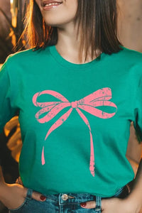 Pink Valentine Bow Graphic Tee - Jessiz Boutique