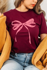 Pink Valentine Bow Graphic Tee - Jessiz Boutique