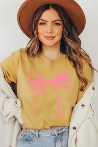 Pink Valentine Bow Graphic Tee - Jessiz Boutique