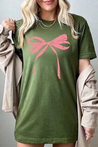 Pink Valentine Bow Graphic Tee - Jessiz Boutique