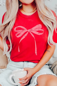 Pink Valentine Bow Graphic Tee - Jessiz Boutique