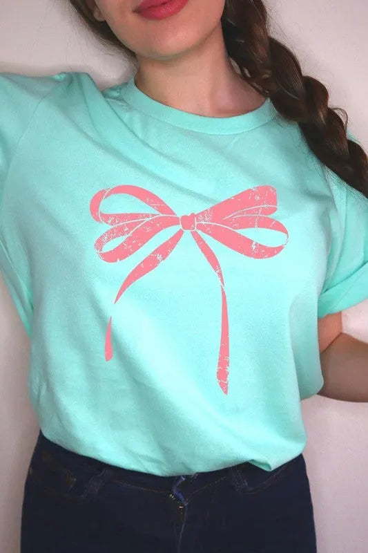 Pink Valentine Bow Graphic Tee - Jessiz Boutique