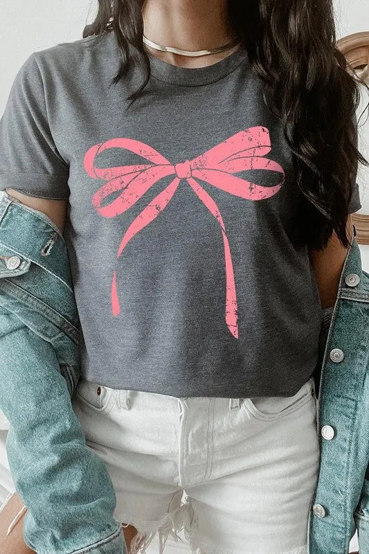 Pink Valentine Bow Graphic Tee - Jessiz Boutique