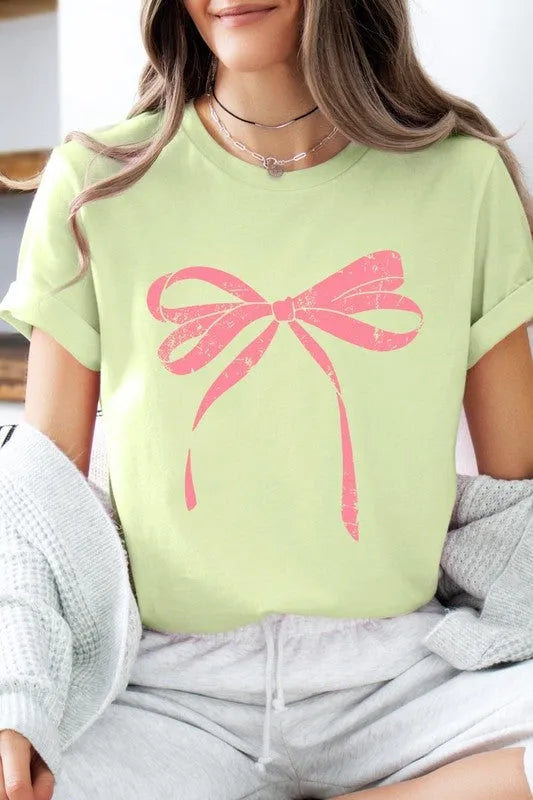 Pink Valentine Bow Graphic Tee - Jessiz Boutique