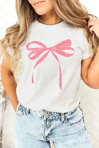 Pink Valentine Bow Graphic Tee - Jessiz Boutique