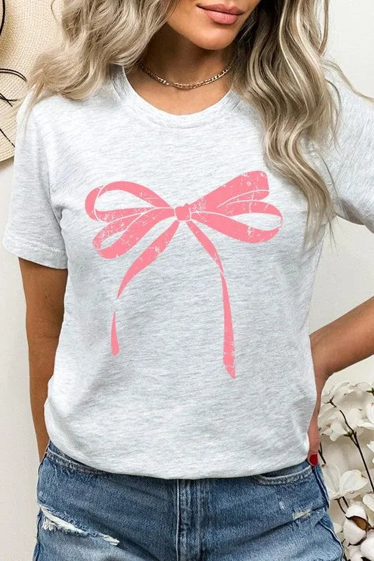 Pink Valentine Bow Graphic Tee - Jessiz Boutique