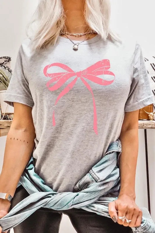 Pink Valentine Bow Graphic Tee - Jessiz Boutique