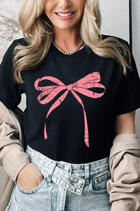 Pink Valentine Bow Graphic Tee - Jessiz Boutique