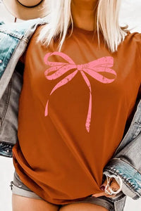 Pink Valentine Bow Graphic Tee - Jessiz Boutique