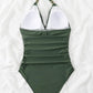 Plunge Halter One-piece Swimsuit - Jessiz Boutique