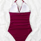 Plunge Halter One-piece Swimsuit - Jessiz Boutique