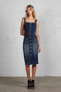 Raw Hem Denim Overall Dress - Jessiz Boutique