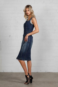 Raw Hem Denim Overall Dress - Jessiz Boutique