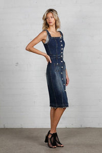 Raw Hem Denim Overall Dress - Jessiz Boutique