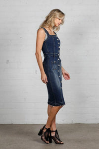 Raw Hem Denim Overall Dress - Jessiz Boutique