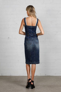 Raw Hem Denim Overall Dress - Jessiz Boutique