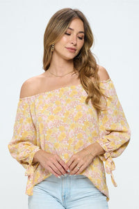 RENEE C Floral Off-Shoulder Long Sleeve Blouse - Jessiz Boutique