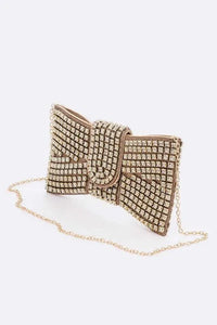 Rhinestone Bowtie Iconic Clutch Bag - Jessiz Boutique