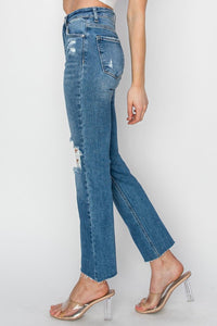 RISEN High Rise Distressed Ankle Jeans - Jessiz Boutique