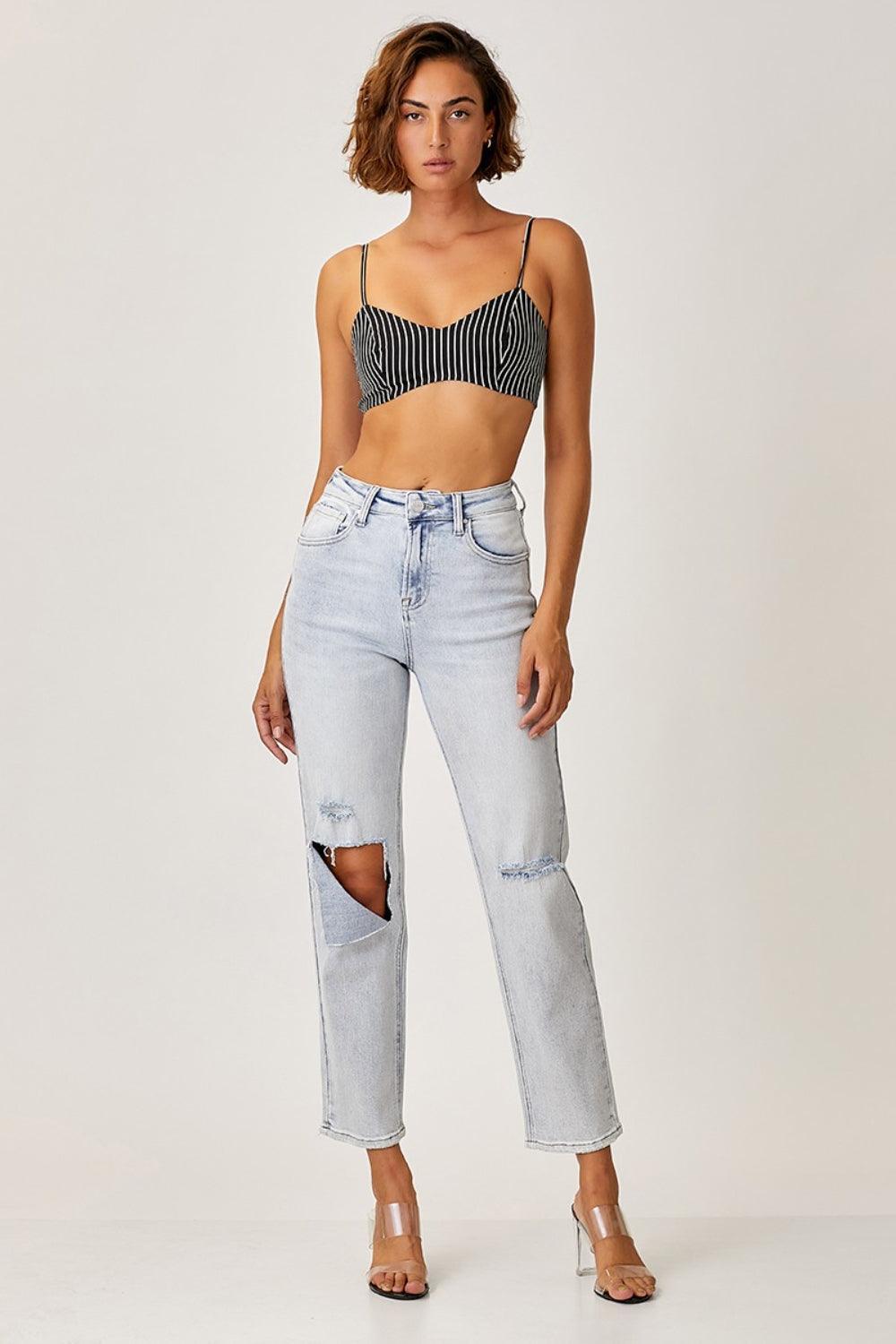 RISEN High Rise Distressed Relaxed Jeans - Jessiz Boutique