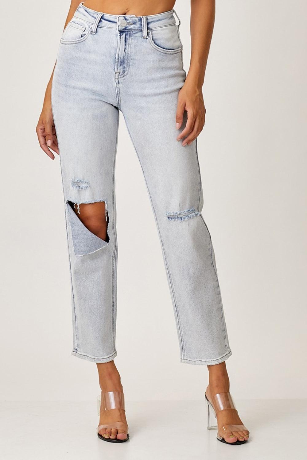 RISEN High Rise Distressed Relaxed Jeans - Jessiz Boutique