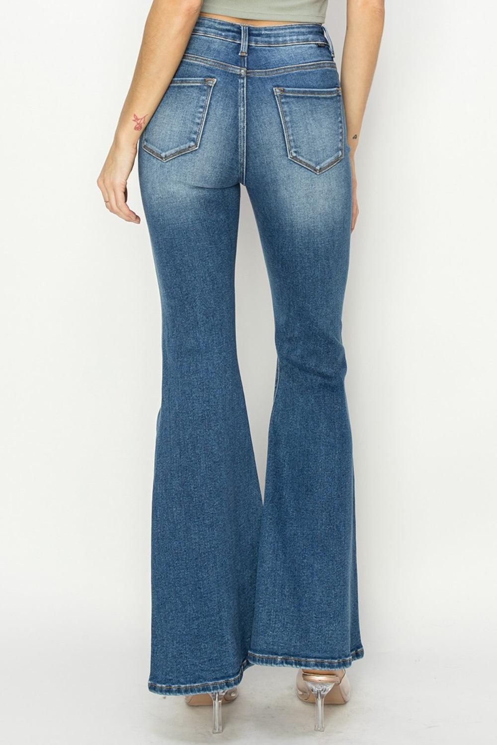 RISEN High Rise Front Seam Detailed Flare Jeans - Jessiz Boutique