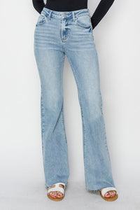 RISEN High Rise Raw Cut Hem Bootcut Jeans - Jessiz Boutique