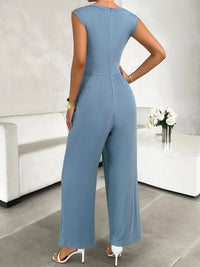 Round Neck Sleeveless Wide Leg Jumpsuit - Jessiz Boutique