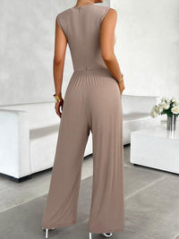 Round Neck Sleeveless Wide Leg Jumpsuit - Jessiz Boutique