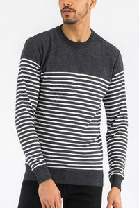 Round Neck Stripe Sweater - Jessiz Boutique