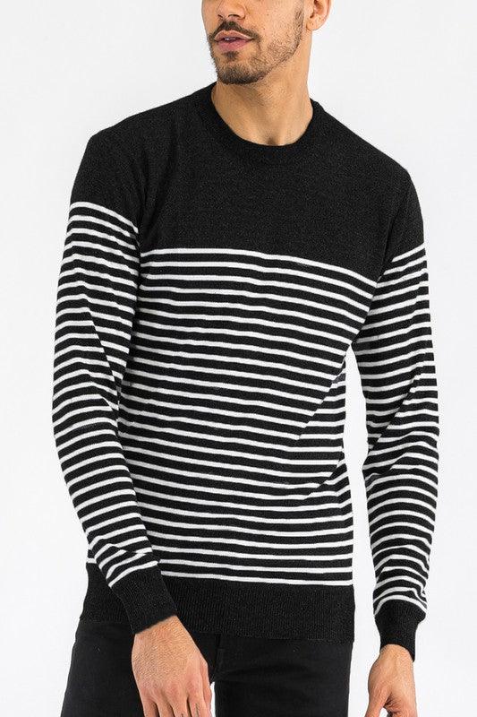 Round Neck Stripe Sweater - Jessiz Boutique