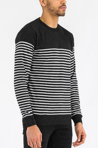 Round Neck Stripe Sweater - Jessiz Boutique