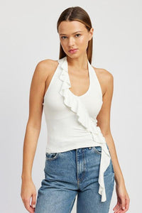 Ruffled Halter Top - Jessiz Boutique