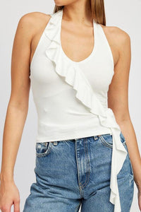 Ruffled Halter Top - Jessiz Boutique