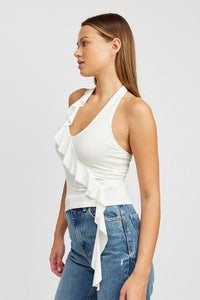 Ruffled Halter Top - Jessiz Boutique