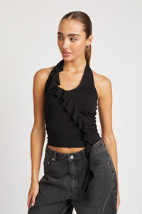 Ruffled Halter Top - Jessiz Boutique