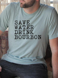 Save Water Drink Bourbon Crew Neck Mens Tee - Jessiz Boutique