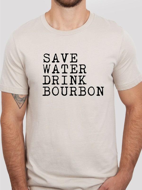 Save Water Drink Bourbon Crew Neck Mens Tee - Jessiz Boutique