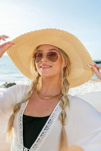 Scallop Edge Bow Accent Sunhat - Jessiz Boutique