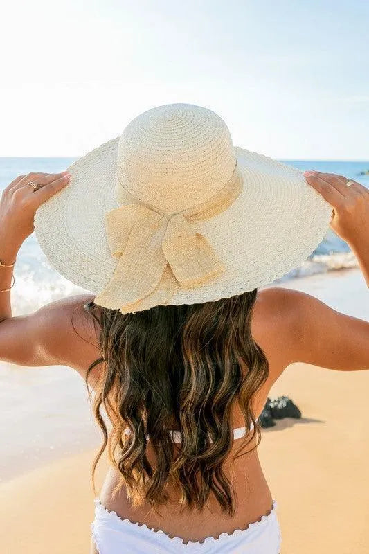 Scallop Edge Bow Accent Sunhat - Jessiz Boutique