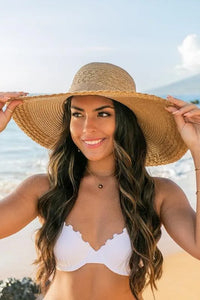 Scallop Edge Bow Accent Sunhat - Jessiz Boutique