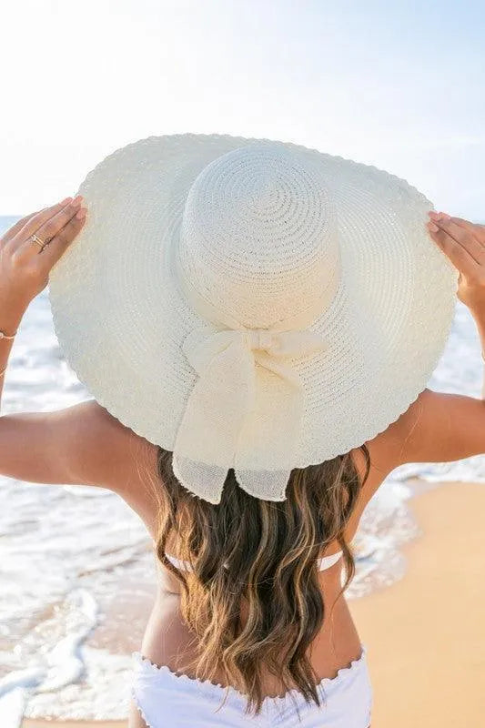 Scallop Edge Bow Accent Sunhat - Jessiz Boutique