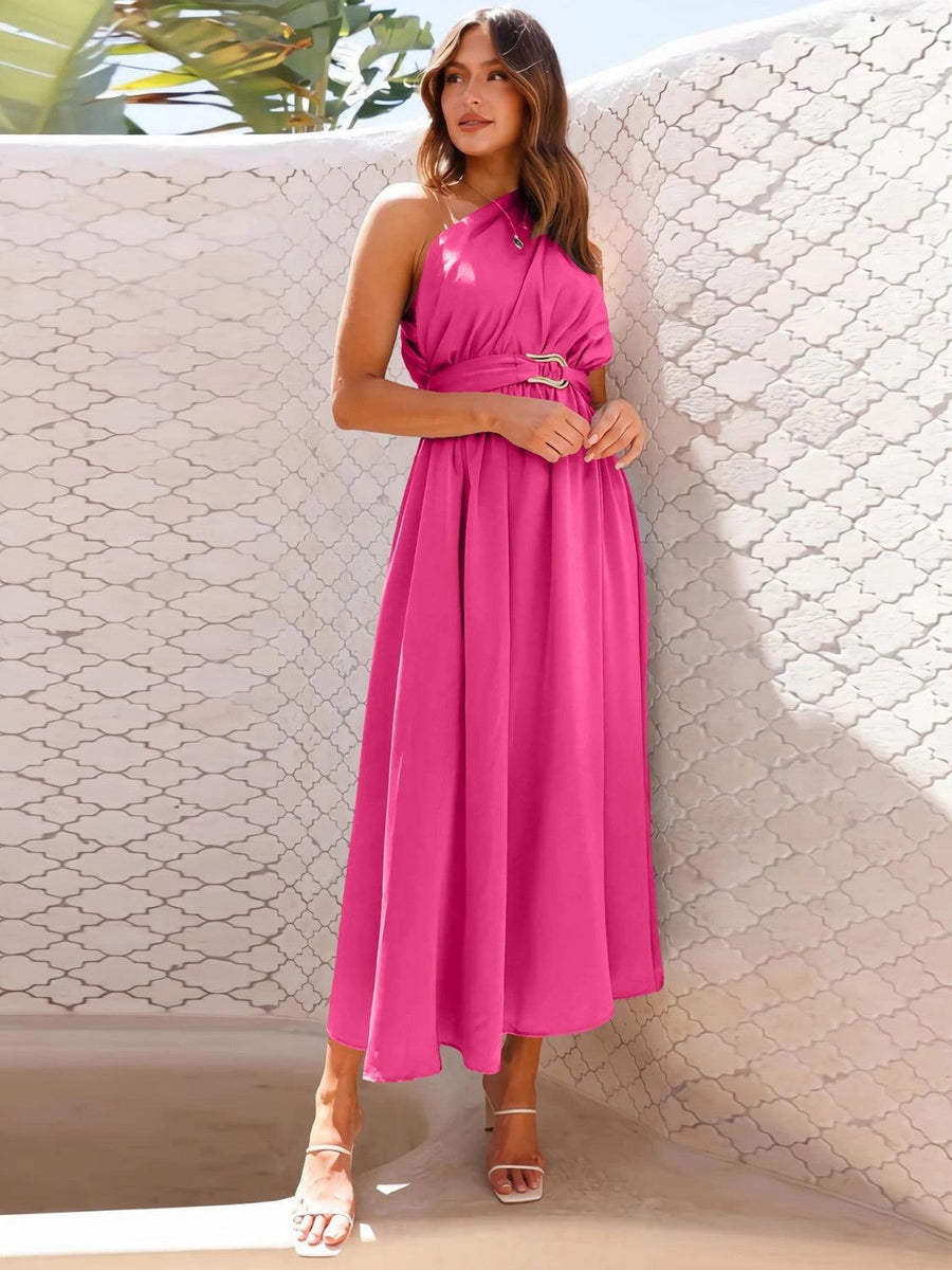 Single Shoulder Midi Dress - Jessiz Boutique
