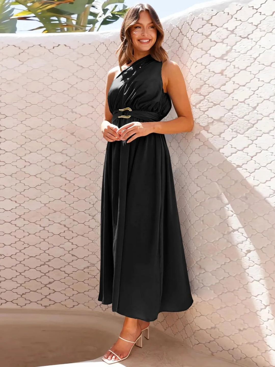 Single Shoulder Midi Dress - Jessiz Boutique