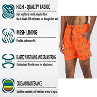 Solid Lined Beach Swim Text Swim Shorts - Jessiz Boutique