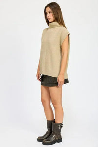 Split Back Turtleneck Sweater Top - Jessiz Boutique