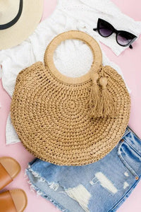 Straw Tassel O-Ring Tote - Jessiz Boutique